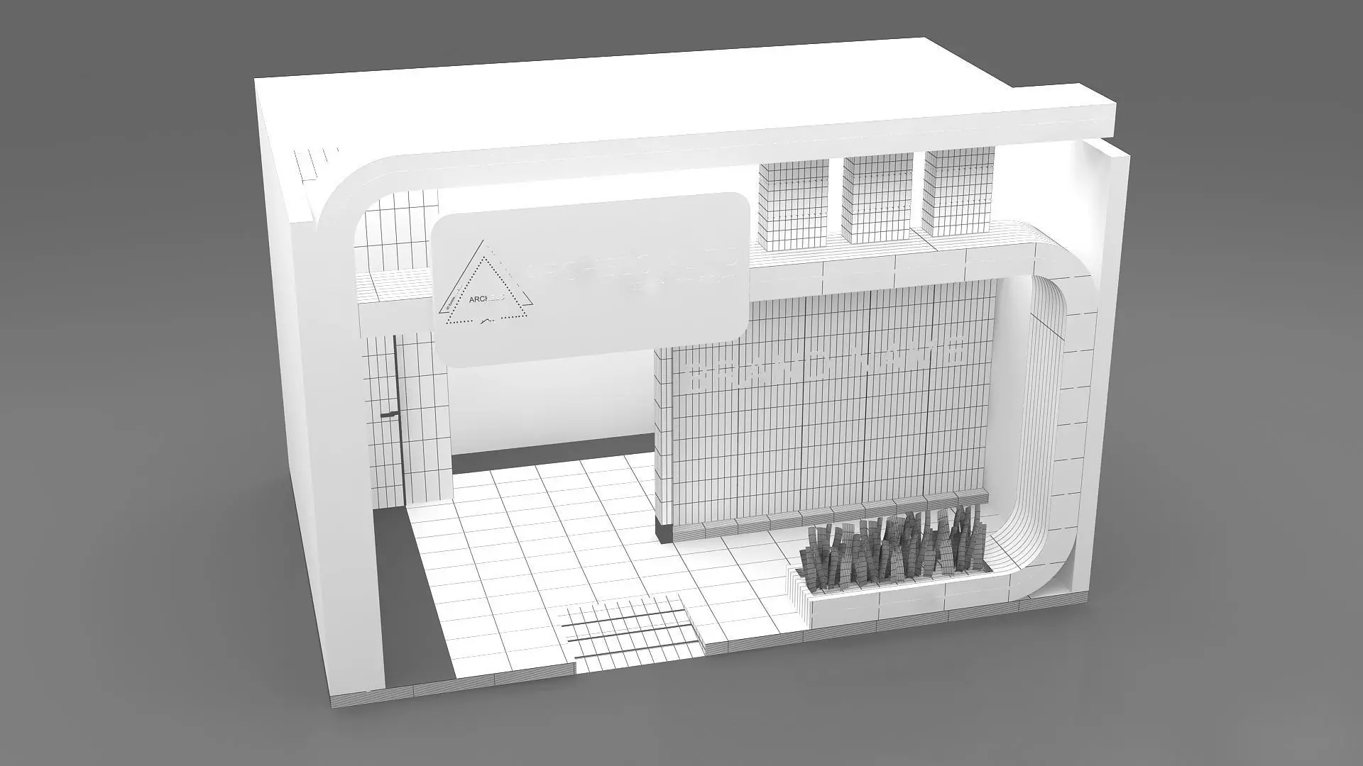 3D Model stall Exhibition Low-poly 3D model_7