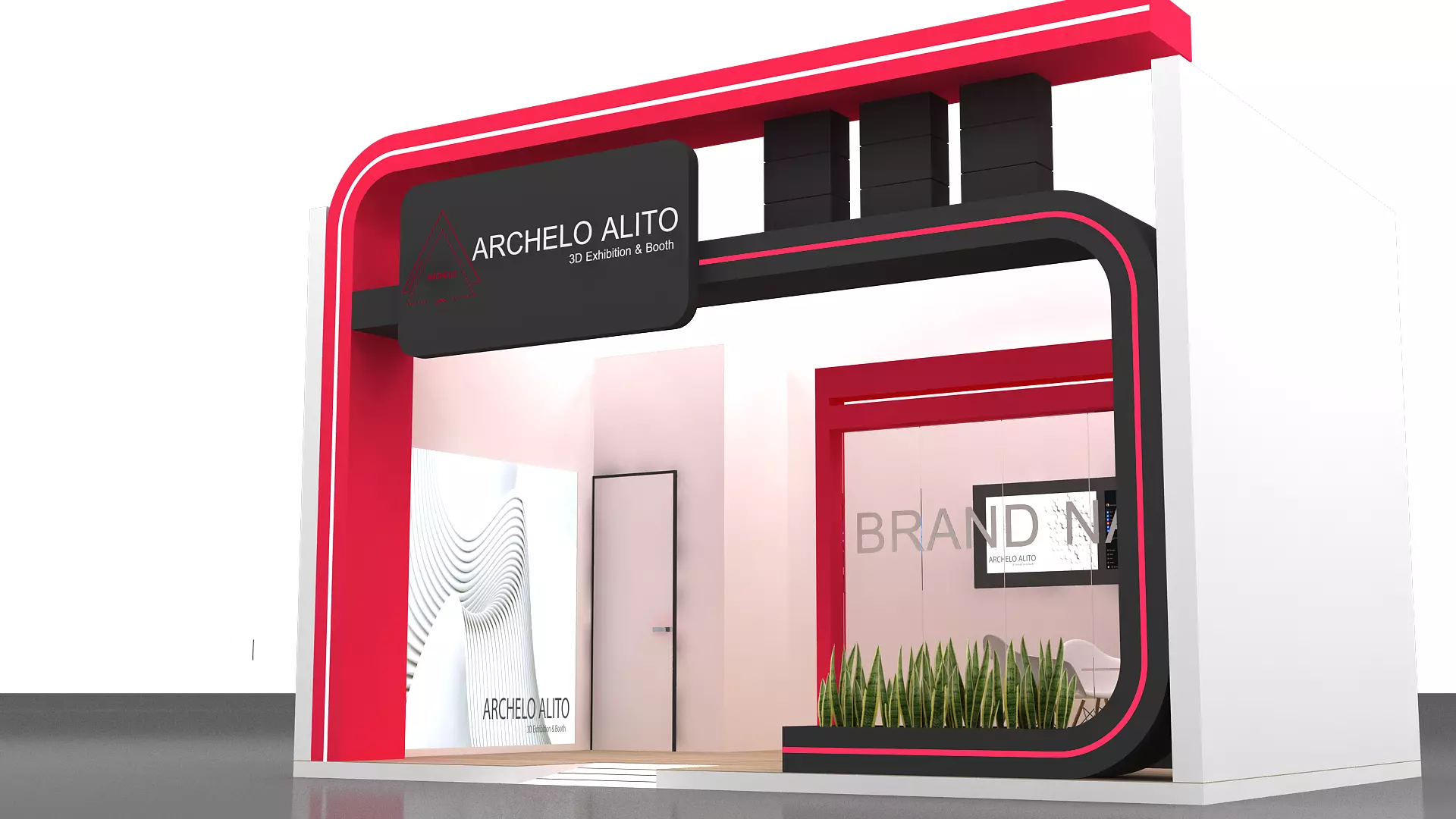 3D Model stall Exhibition Low-poly 3D model_3