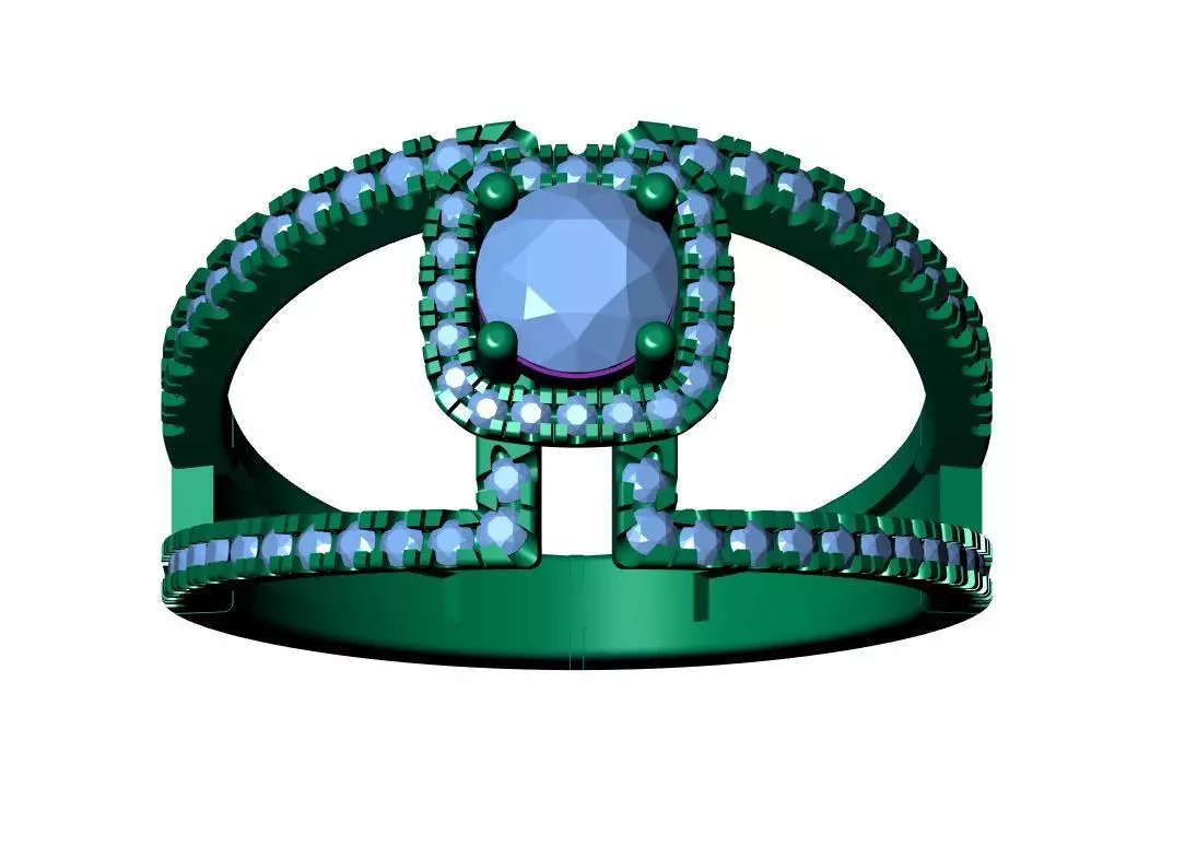 Solitaire ring  3D print model_11