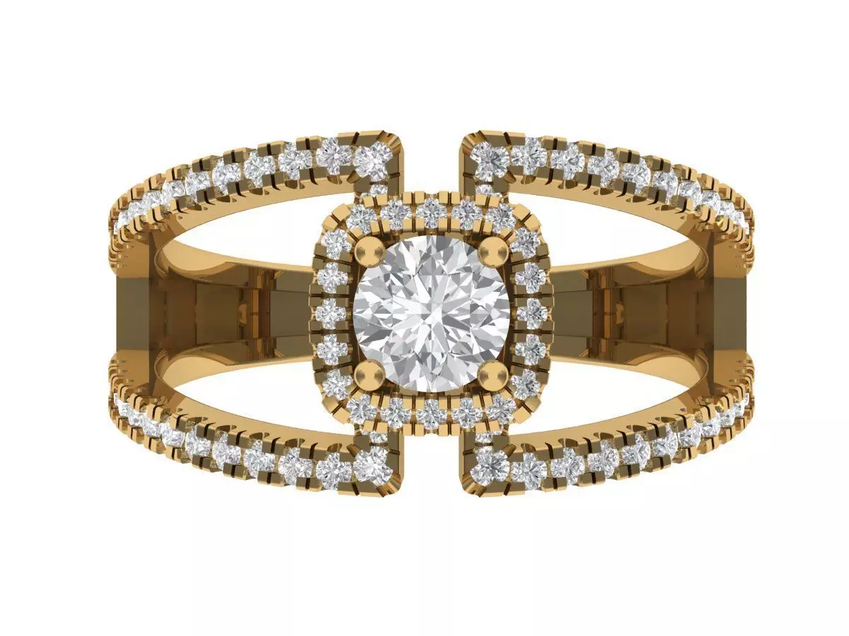 Solitaire ring  3D print model_1