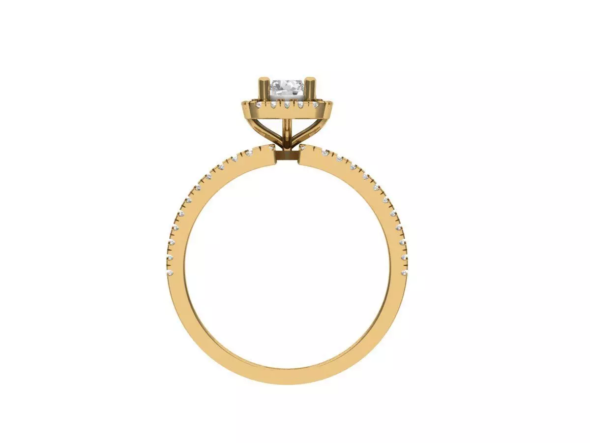 Solitaire ring  3D print model_4