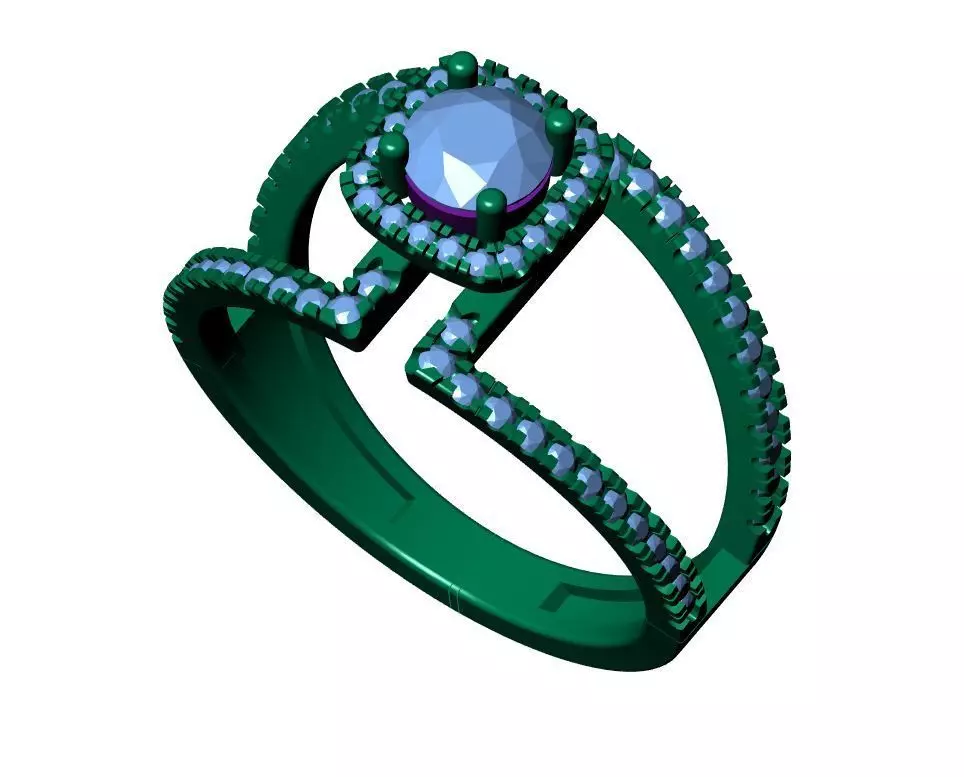Solitaire ring  3D print model_6