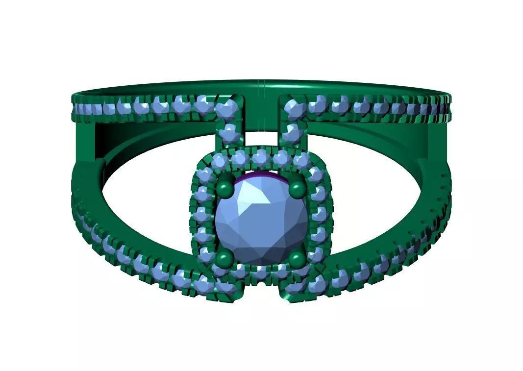 Solitaire ring  3D print model_10