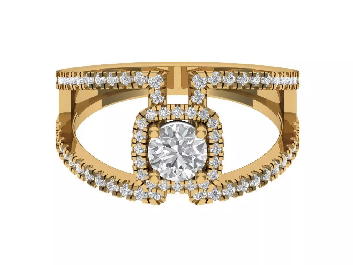 Solitaire ring  3D print model_0