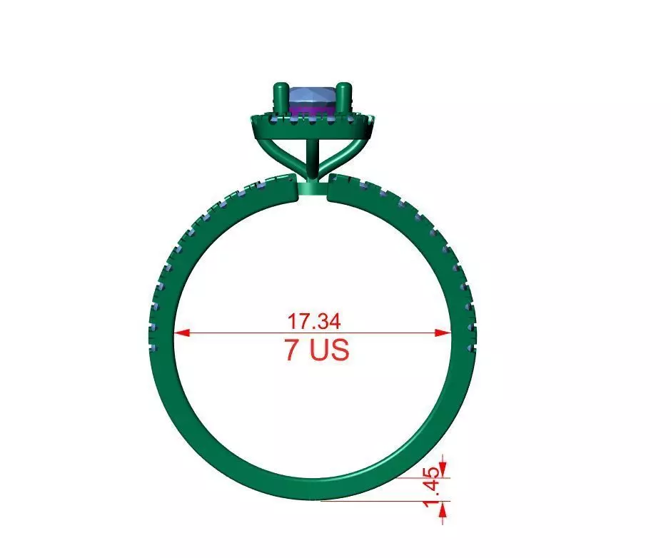 Solitaire ring  3D print model_12