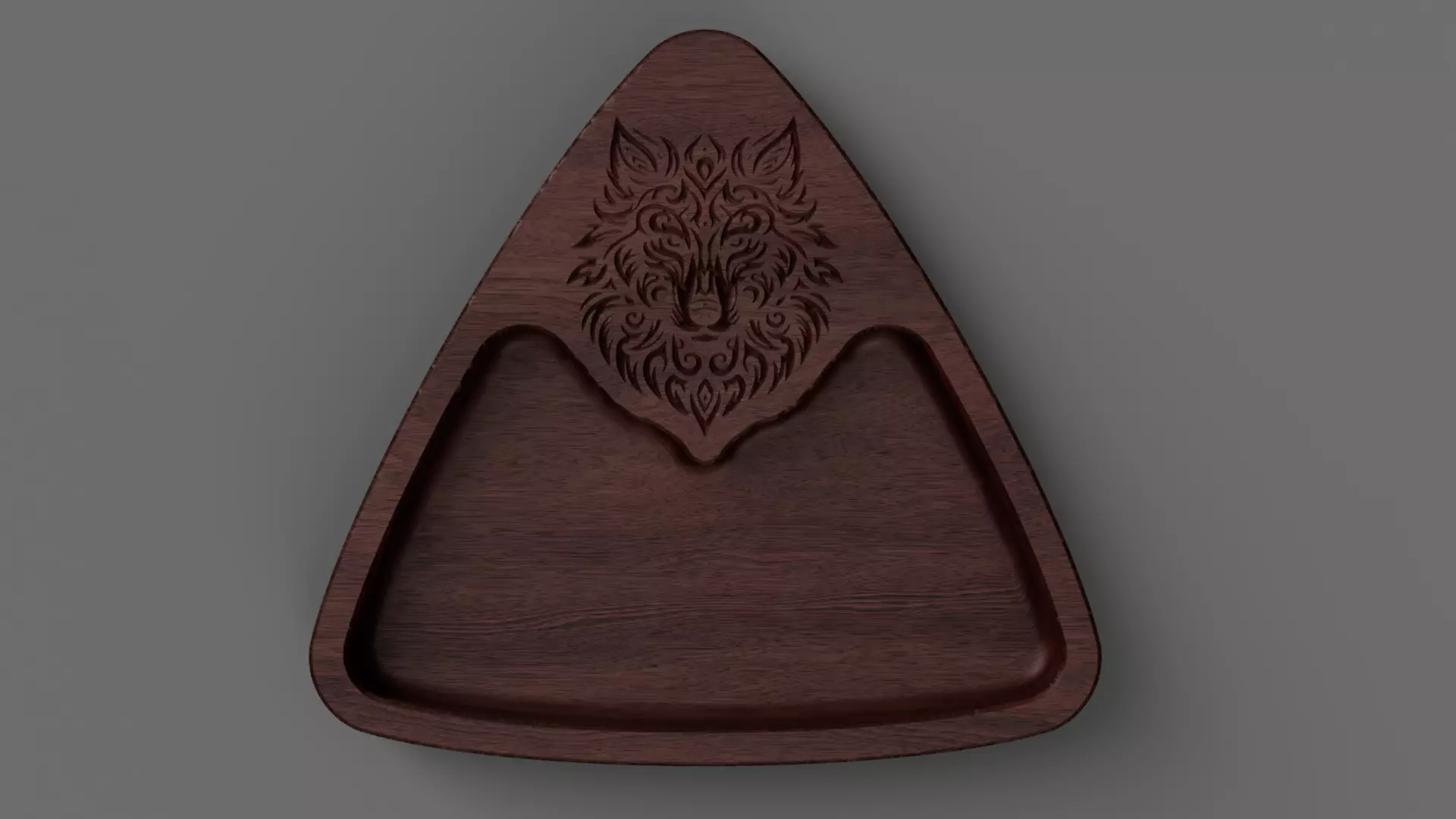 Triangular Wolf Snack Tray STL OBJ DXF SVG 3D print model_10