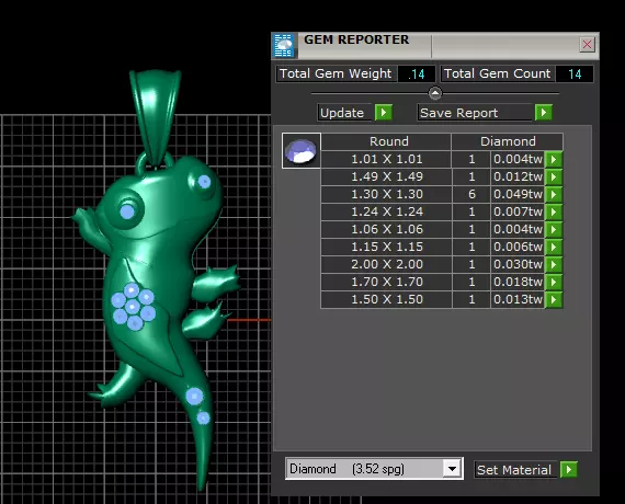 Diamond Lizard Pendant 3D print model_5