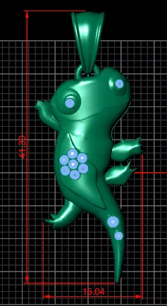 Diamond Lizard Pendant 3D print model_4