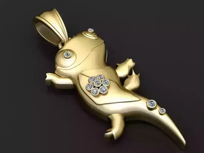 Diamond Lizard Pendant 3D print model