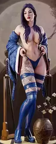 Geisha Psylocke Statue High Detail 3D Model