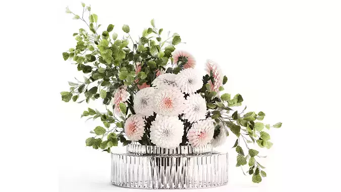 Bouquet Flowers Branches Leaves Chrysanthemum 633