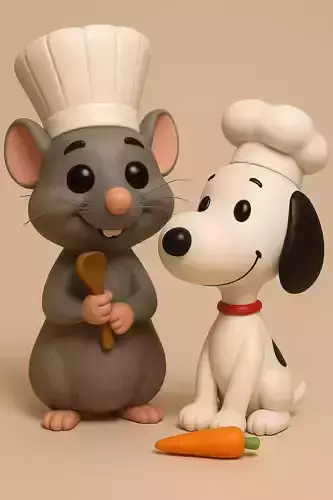 Ratatouille Remy and Snoopy