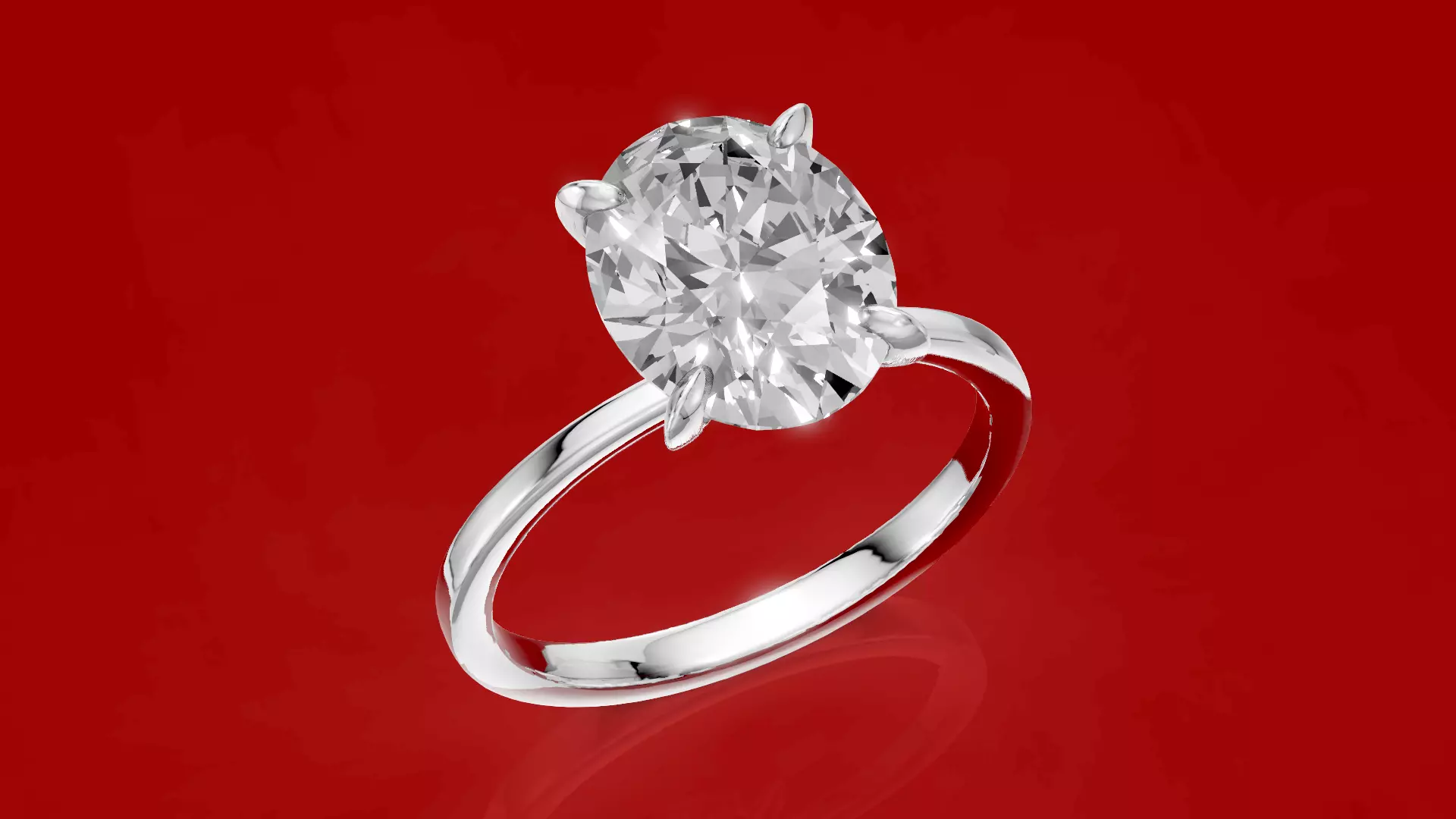 Oval Claw Engagement Ring 3D print model_10