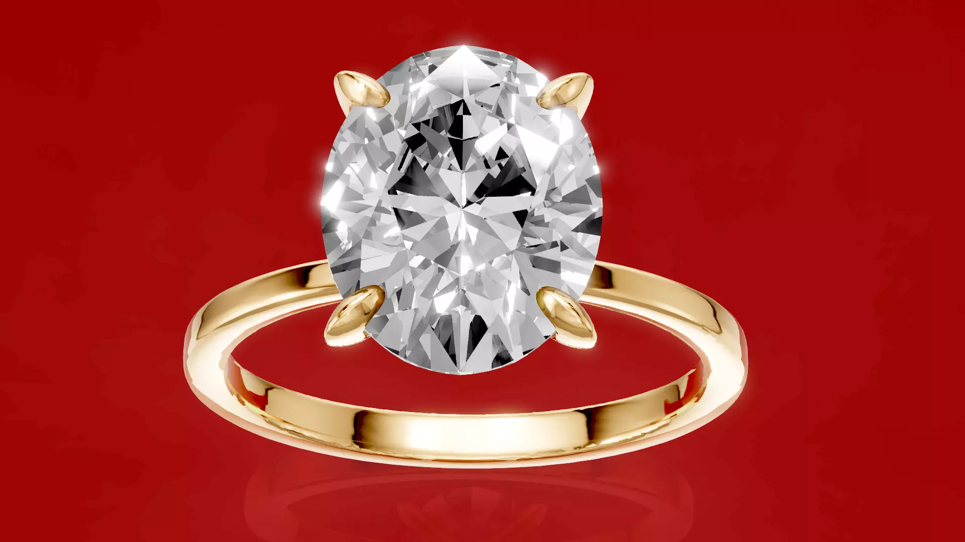 Oval Claw Engagement Ring 3D print model_1