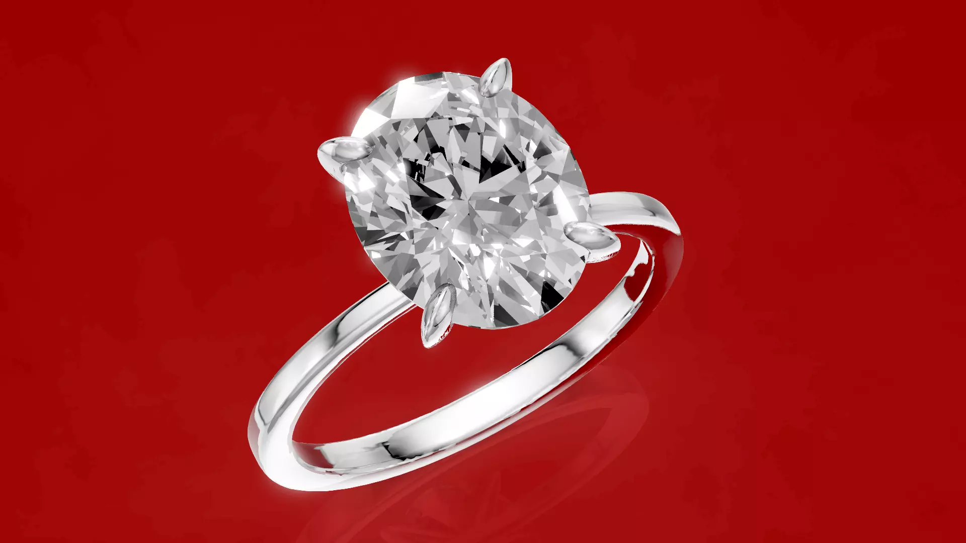 Oval Claw Engagement Ring 3D print model_4