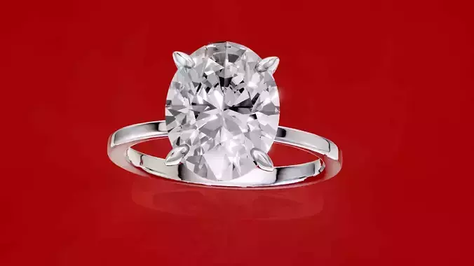 Oval Claw Engagement Ring