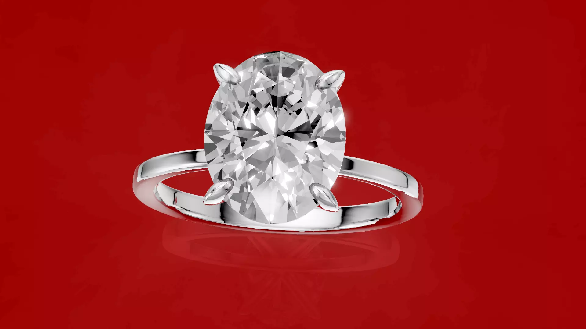 Oval Claw Engagement Ring 3D print model_0