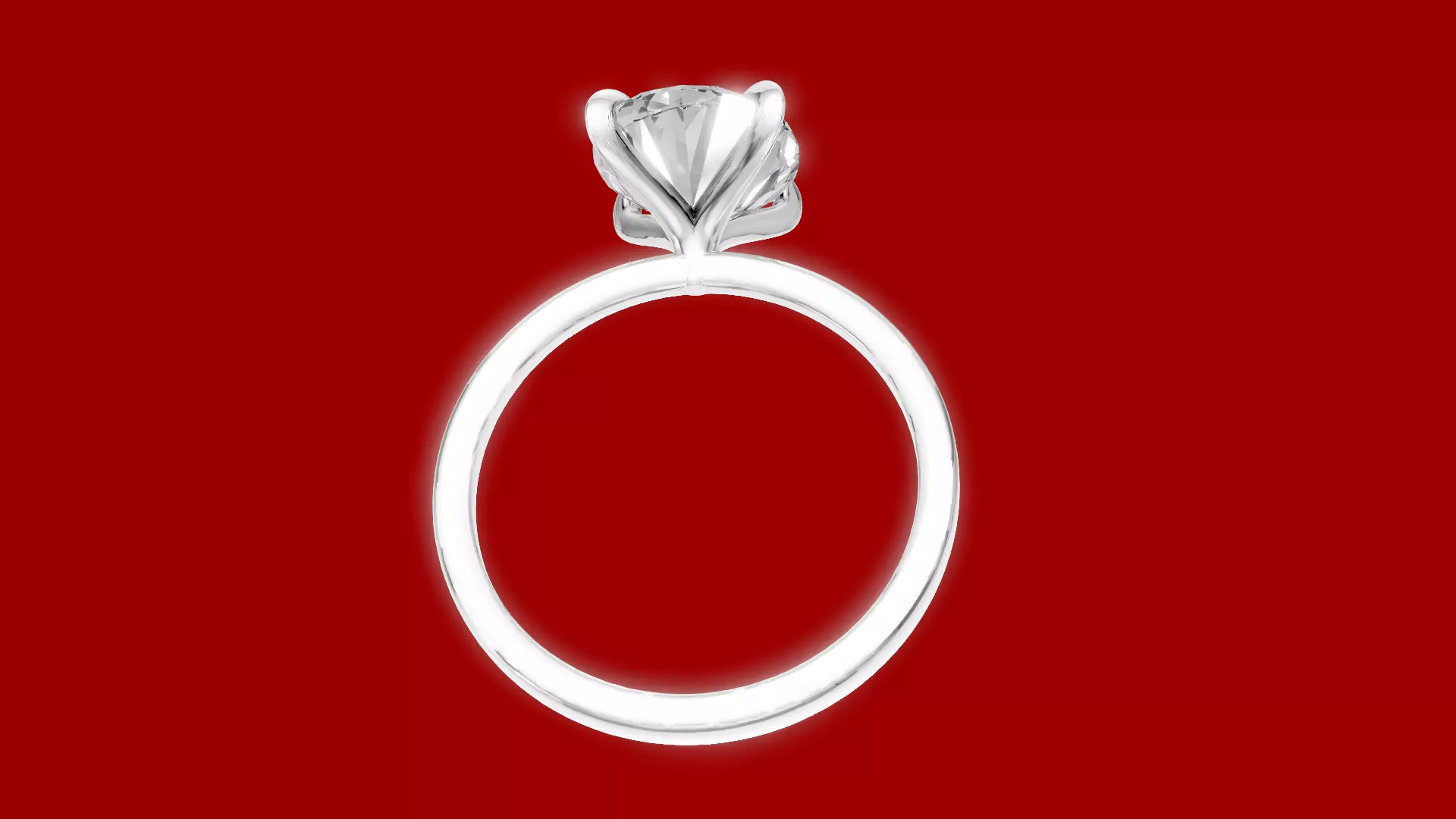 Oval Claw Engagement Ring 3D print model_8