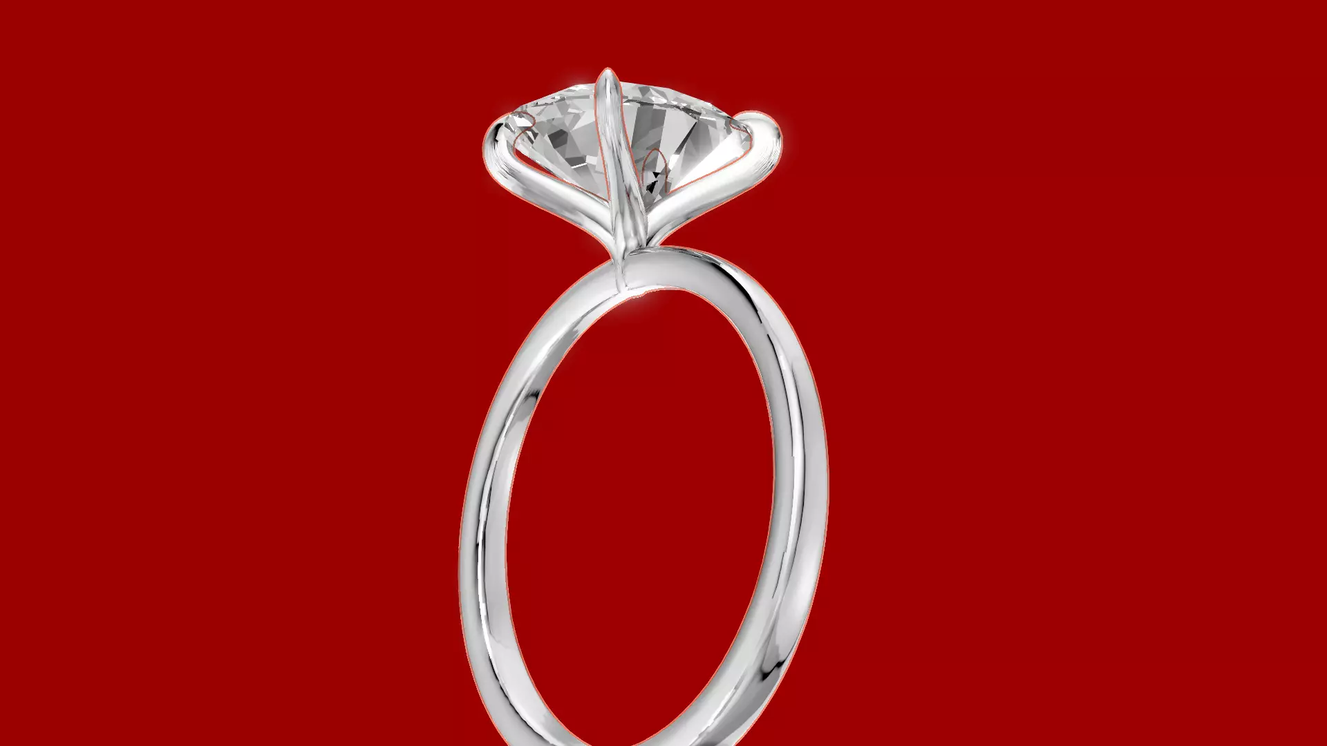 Oval Claw Engagement Ring 3D print model_5
