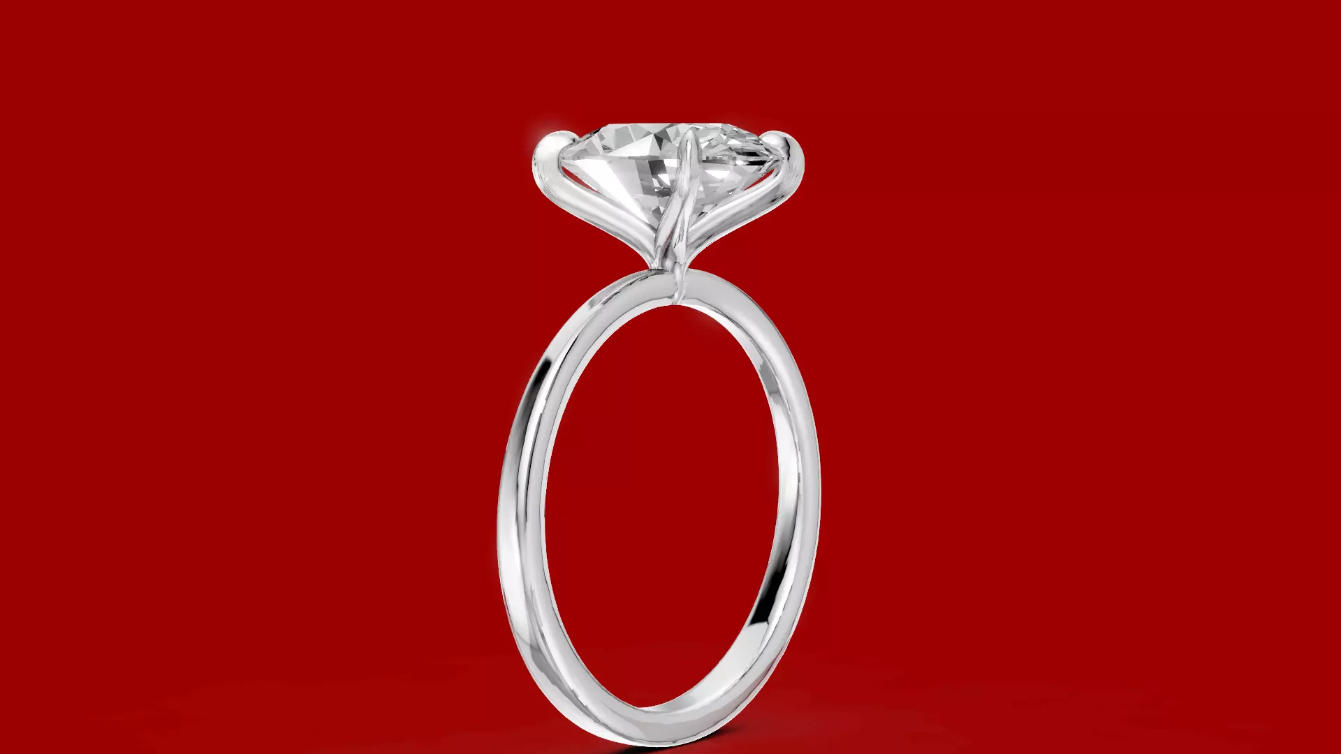 Oval Claw Engagement Ring 3D print model_6