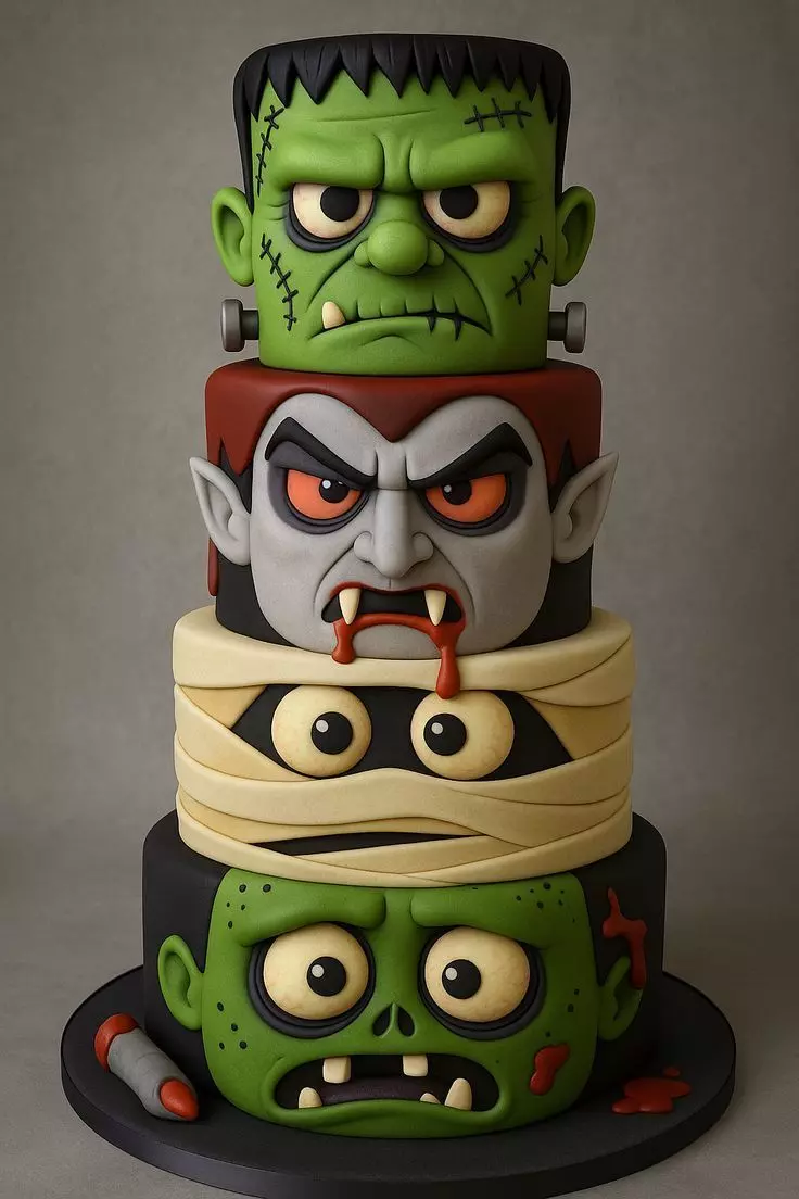 Halloween Monster Cake 3D print model_1