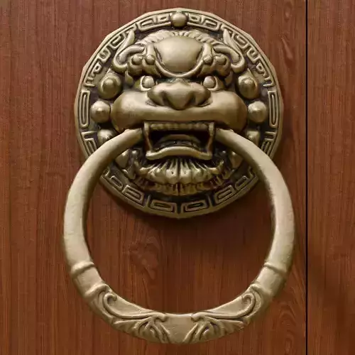 Chinese Style Beast Head Door Knocker 3 - Low Poly PBR Model