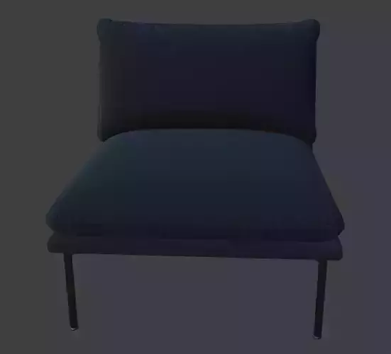Modern Navy Lounge Chair 3D Model