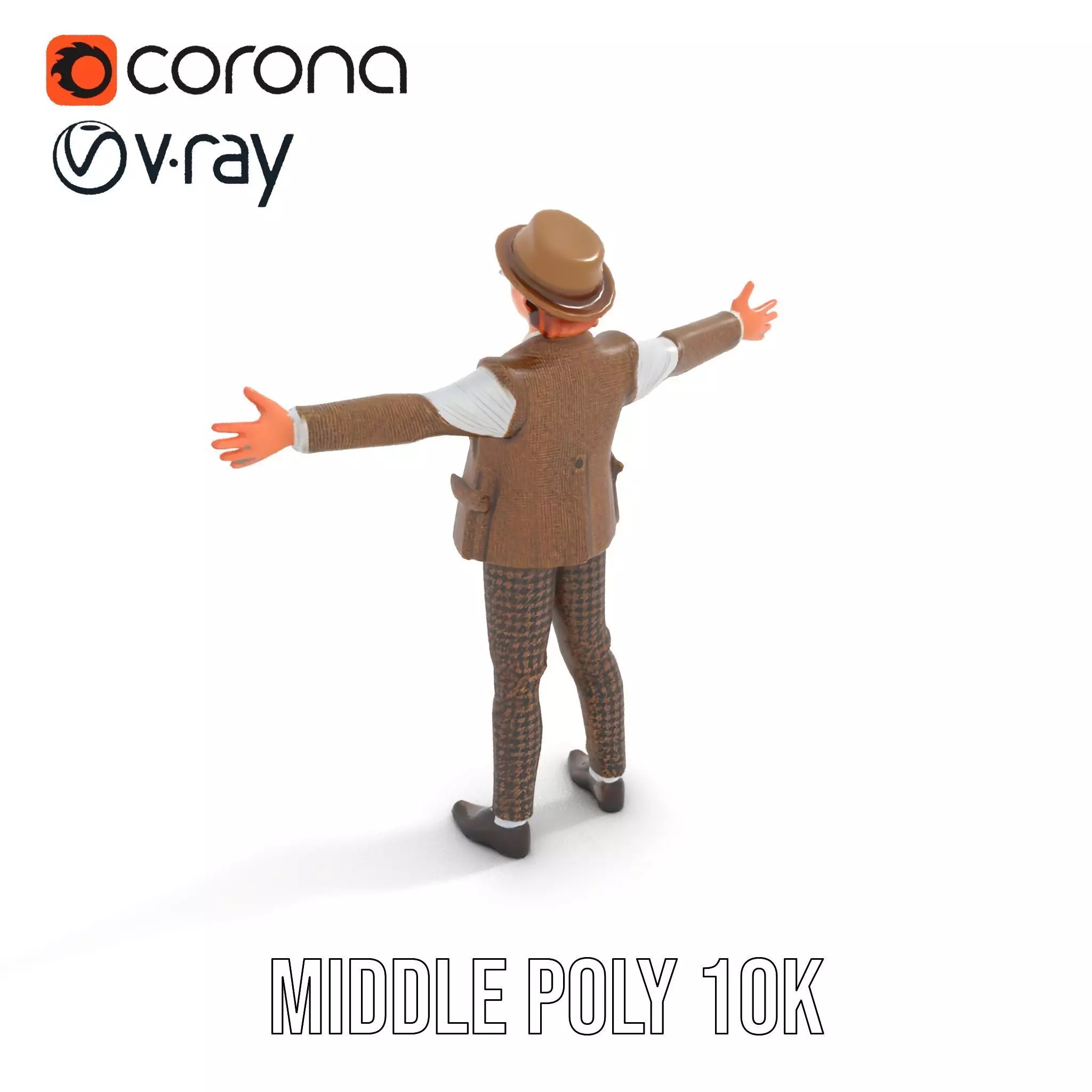 Plaid Suit Child model pack Low-poly 3D model_6