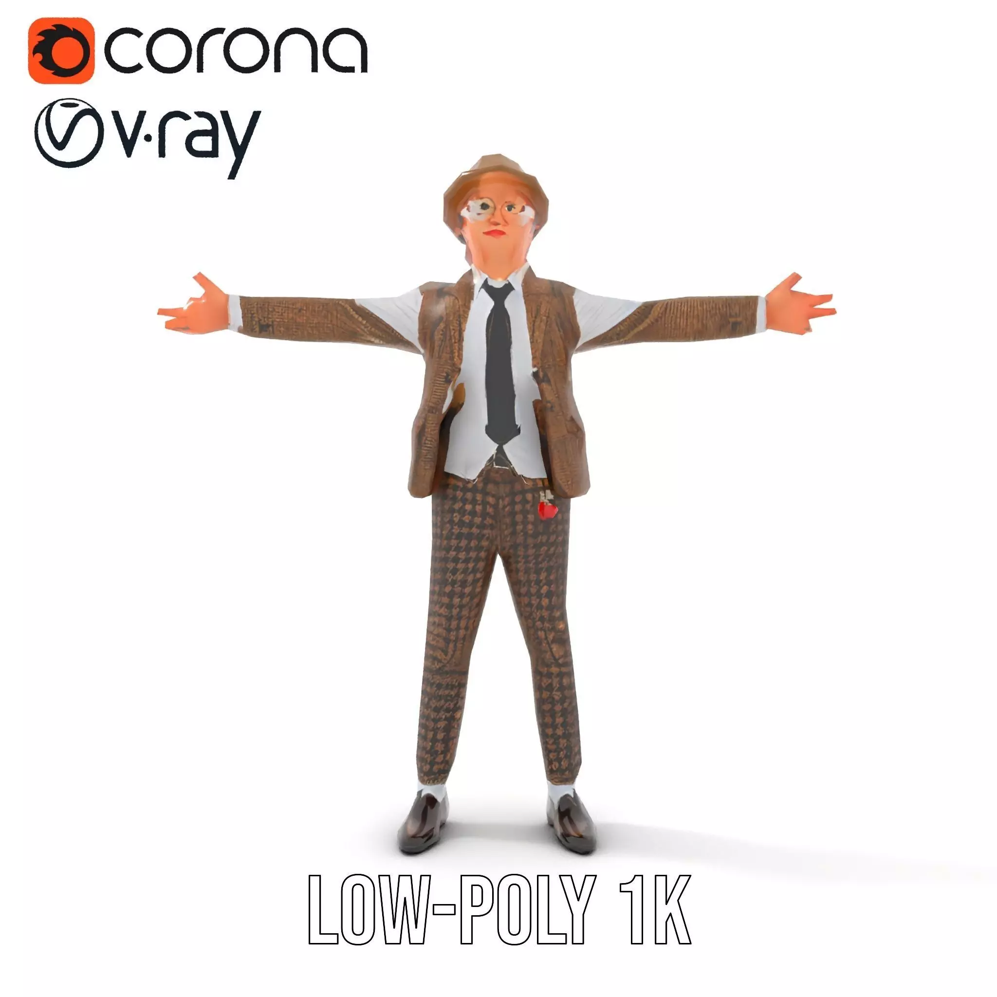 Plaid Suit Child model pack Low-poly 3D model_25