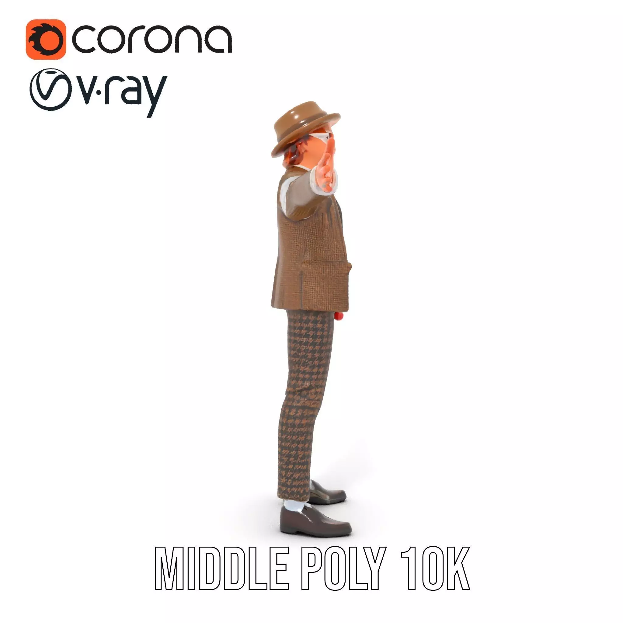 Plaid Suit Child model pack Low-poly 3D model_12