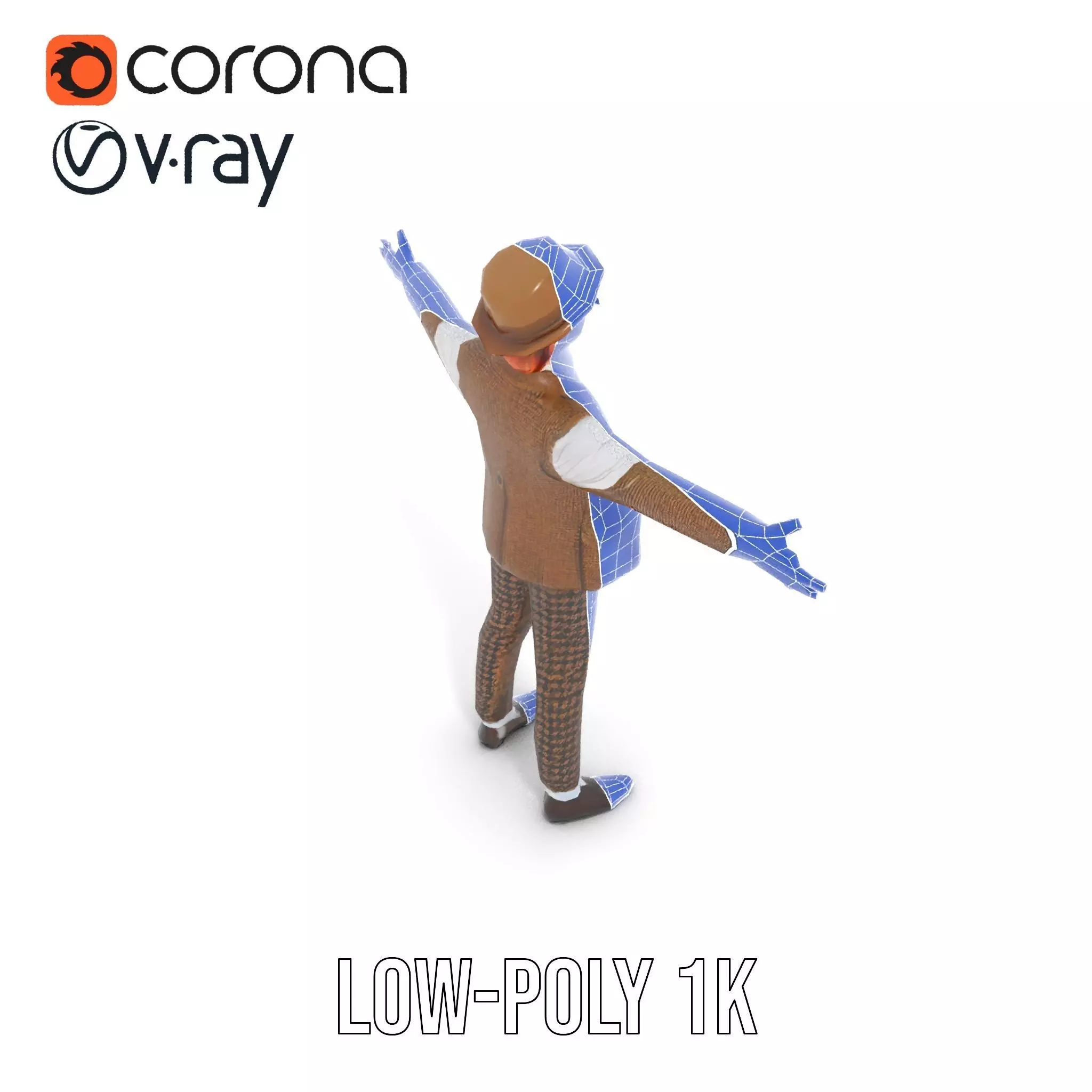 Plaid Suit Child model pack Low-poly 3D model_17