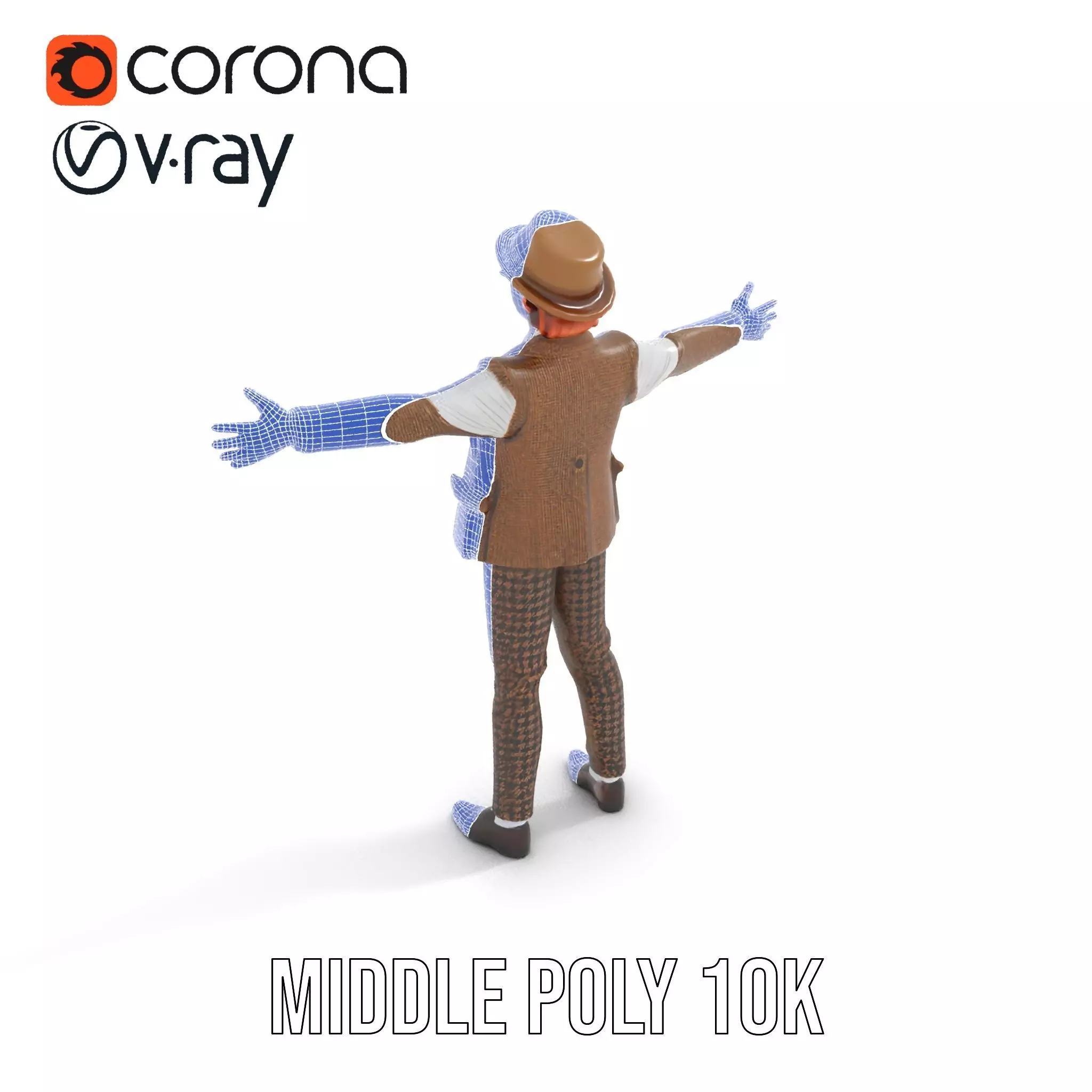 Plaid Suit Child model pack Low-poly 3D model_21