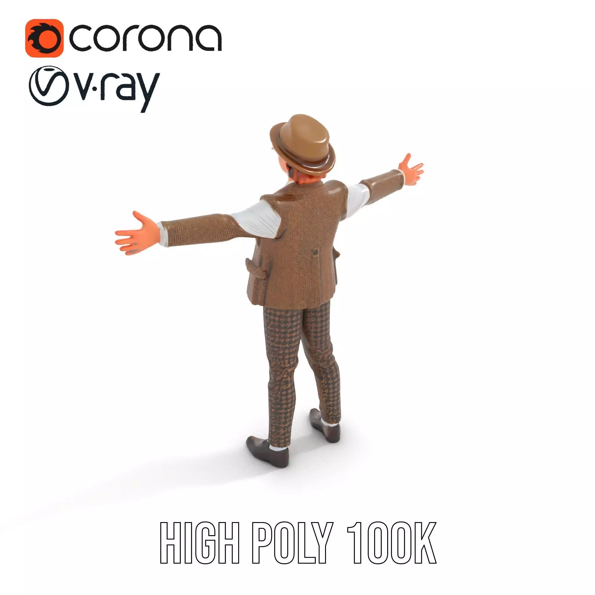 Plaid Suit Child model pack Low-poly 3D model_18