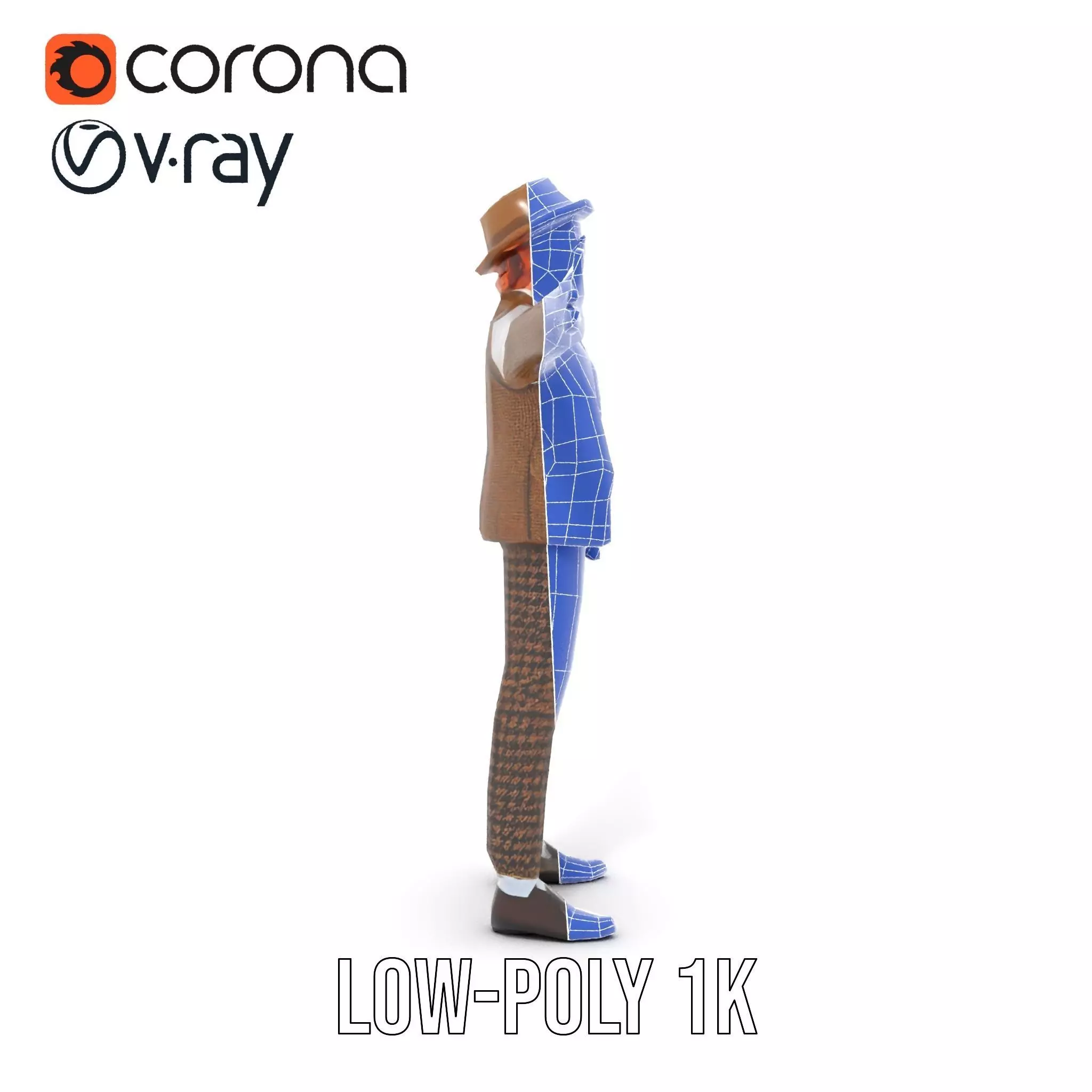 Plaid Suit Child model pack Low-poly 3D model_20