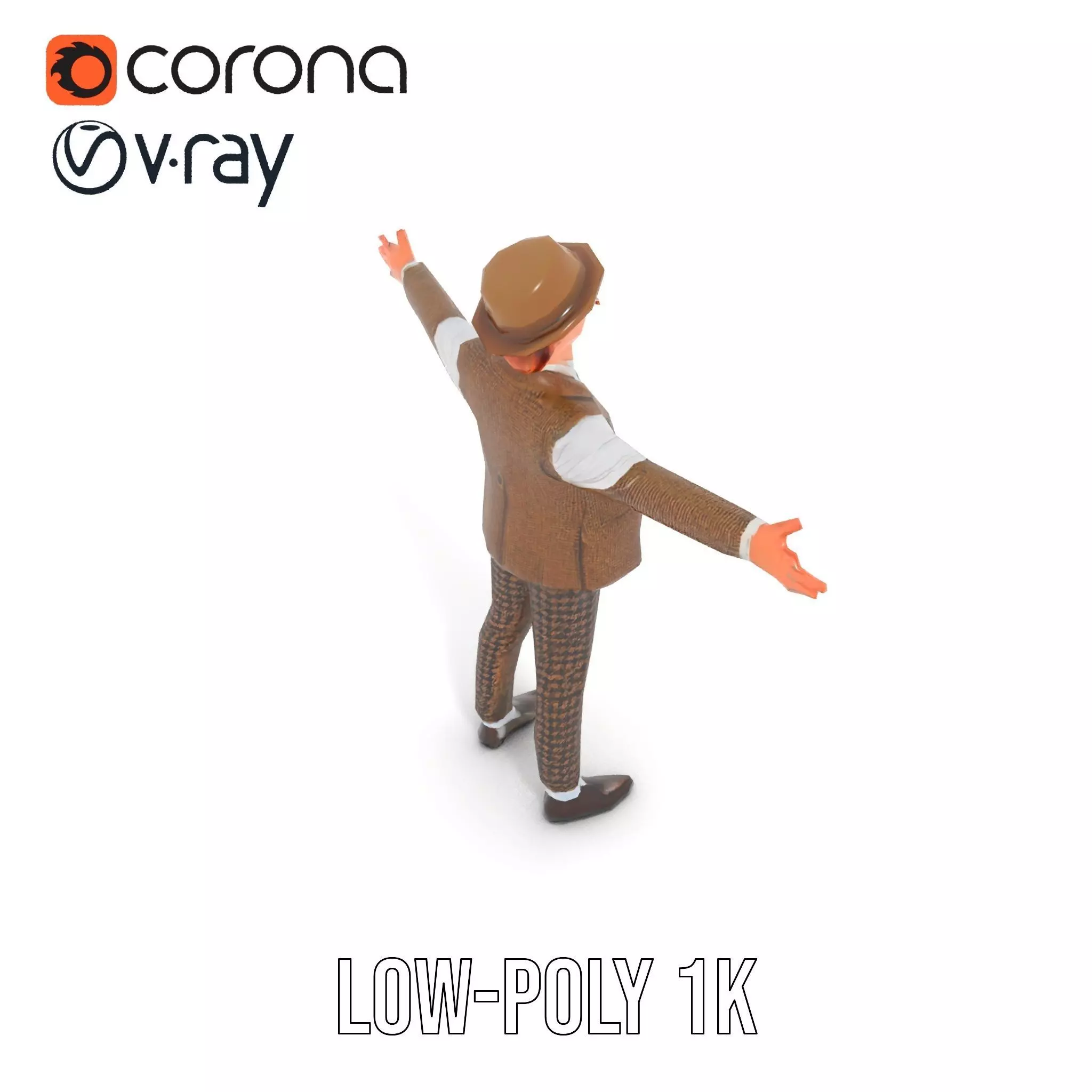 Plaid Suit Child model pack Low-poly 3D model_28