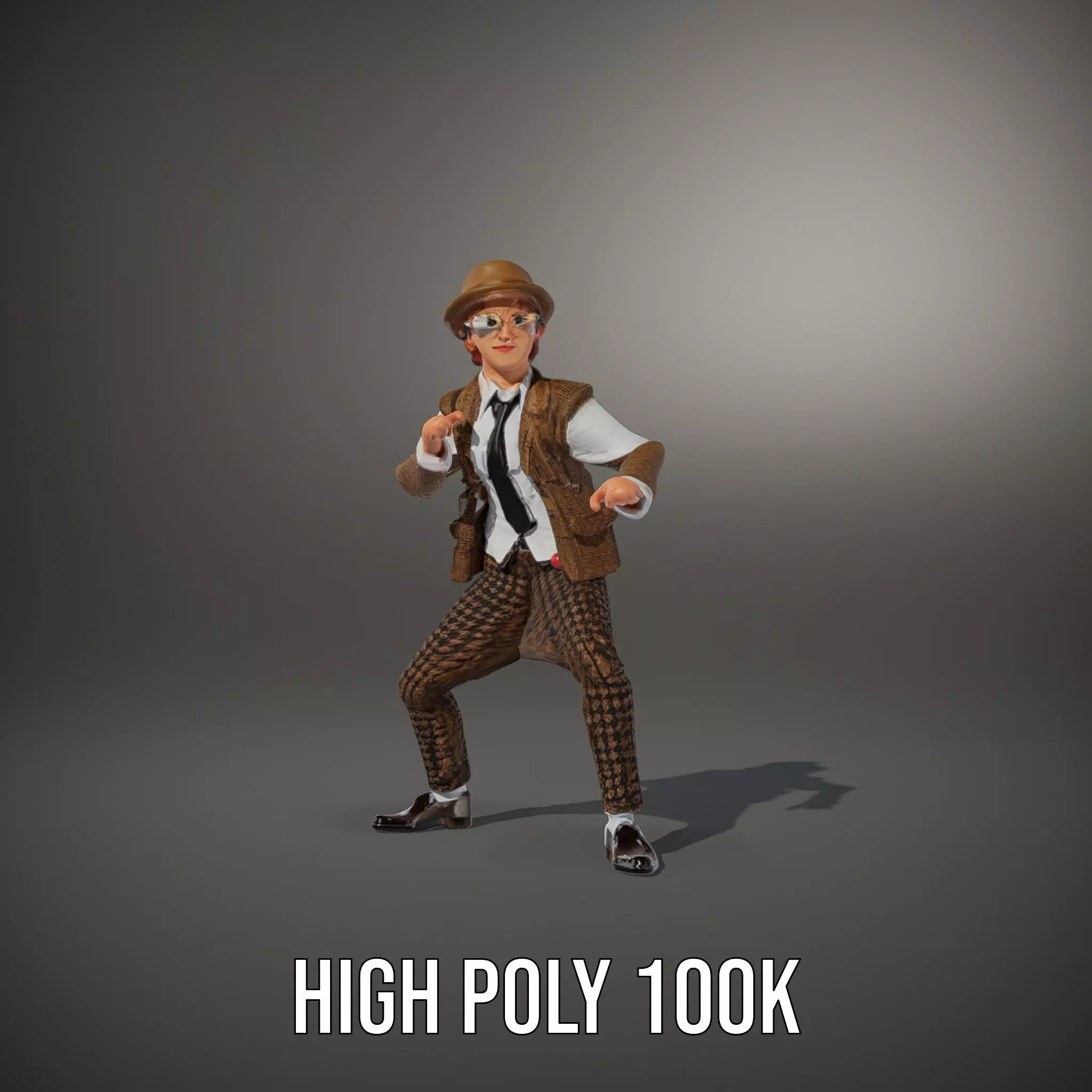 Plaid Suit Child model pack Low-poly 3D model_11