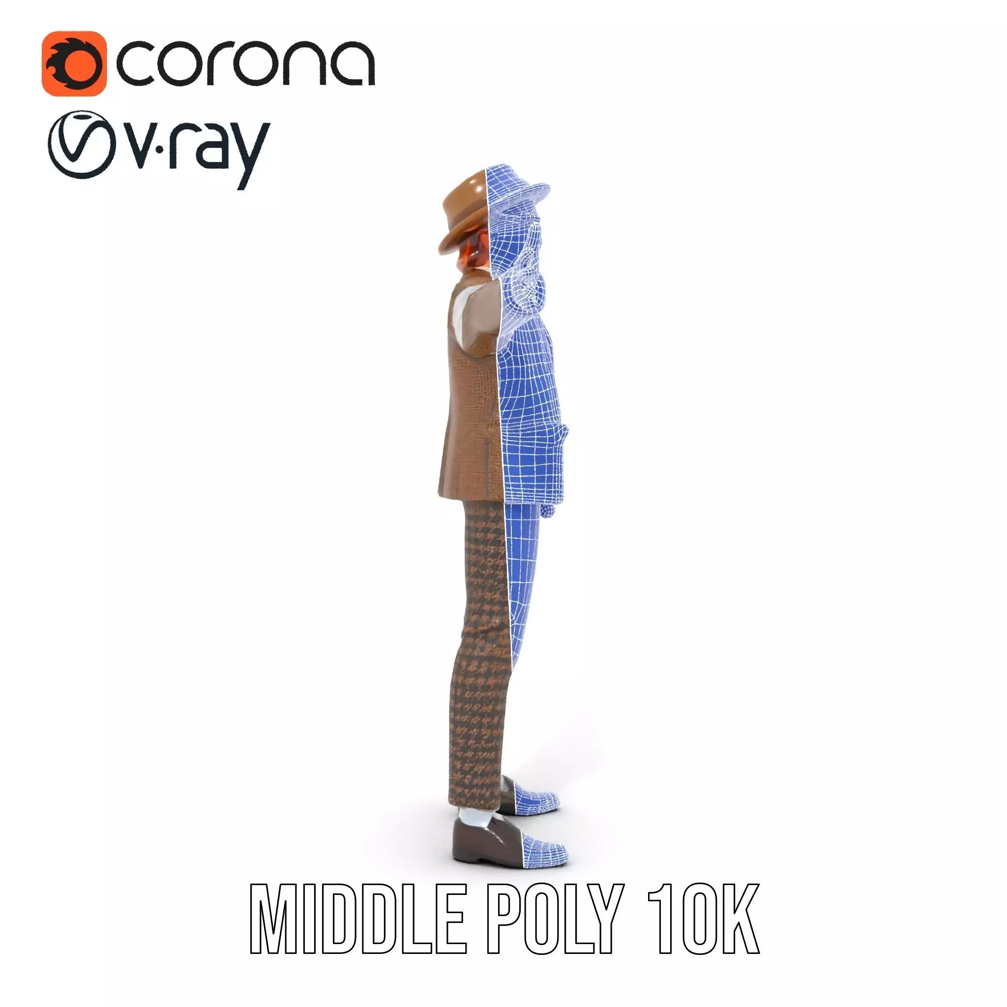 Plaid Suit Child model pack Low-poly 3D model_24