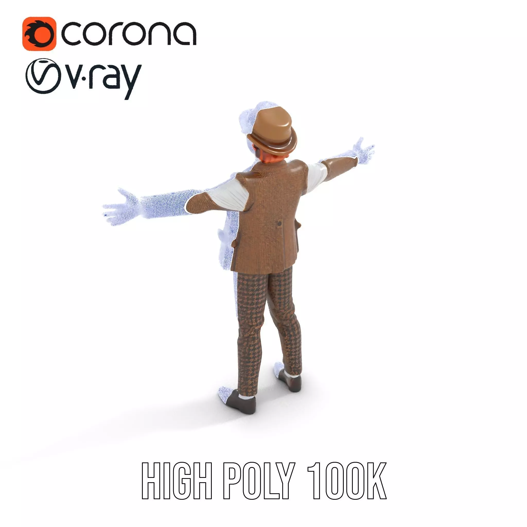 Plaid Suit Child model pack Low-poly 3D model_29