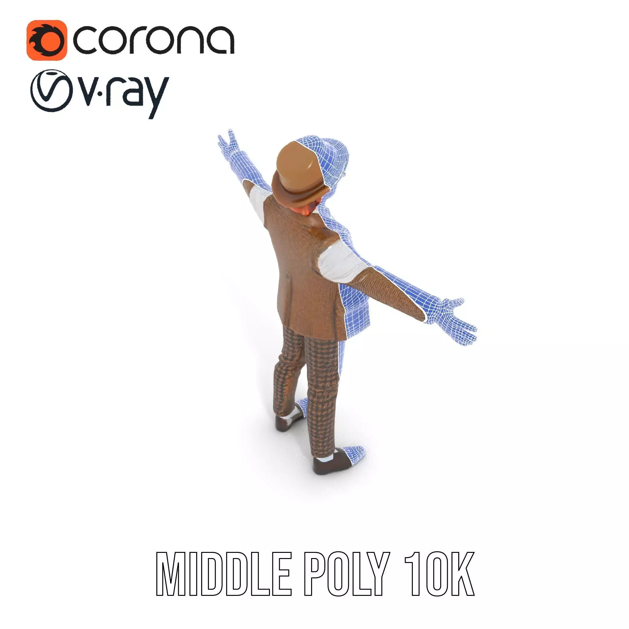 Plaid Suit Child model pack Low-poly 3D model_30