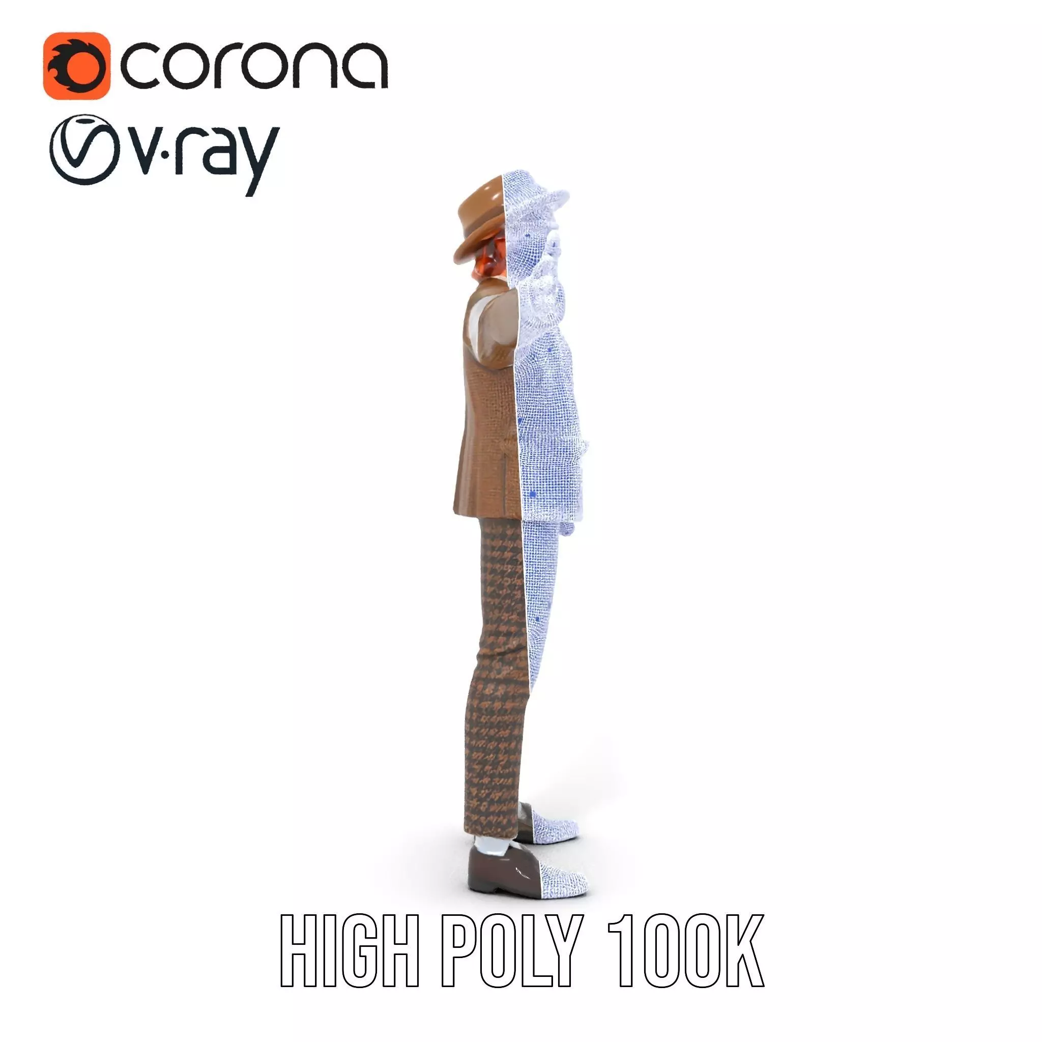 Plaid Suit Child model pack Low-poly 3D model_35