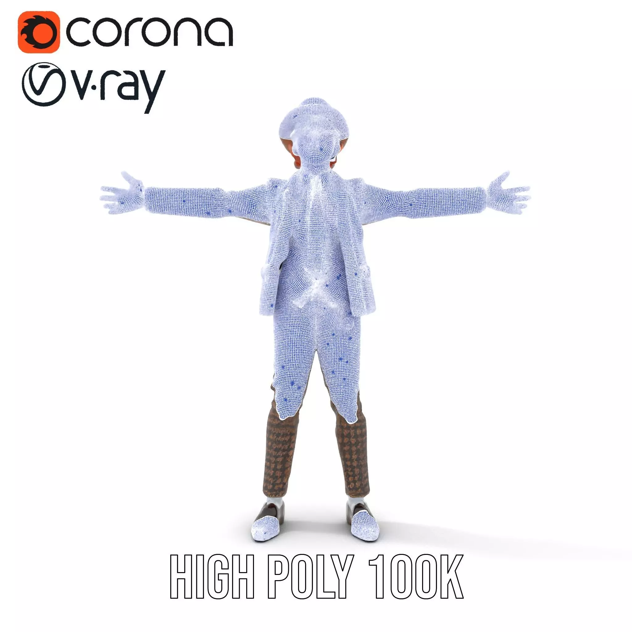 Plaid Suit Child model pack Low-poly 3D model_34