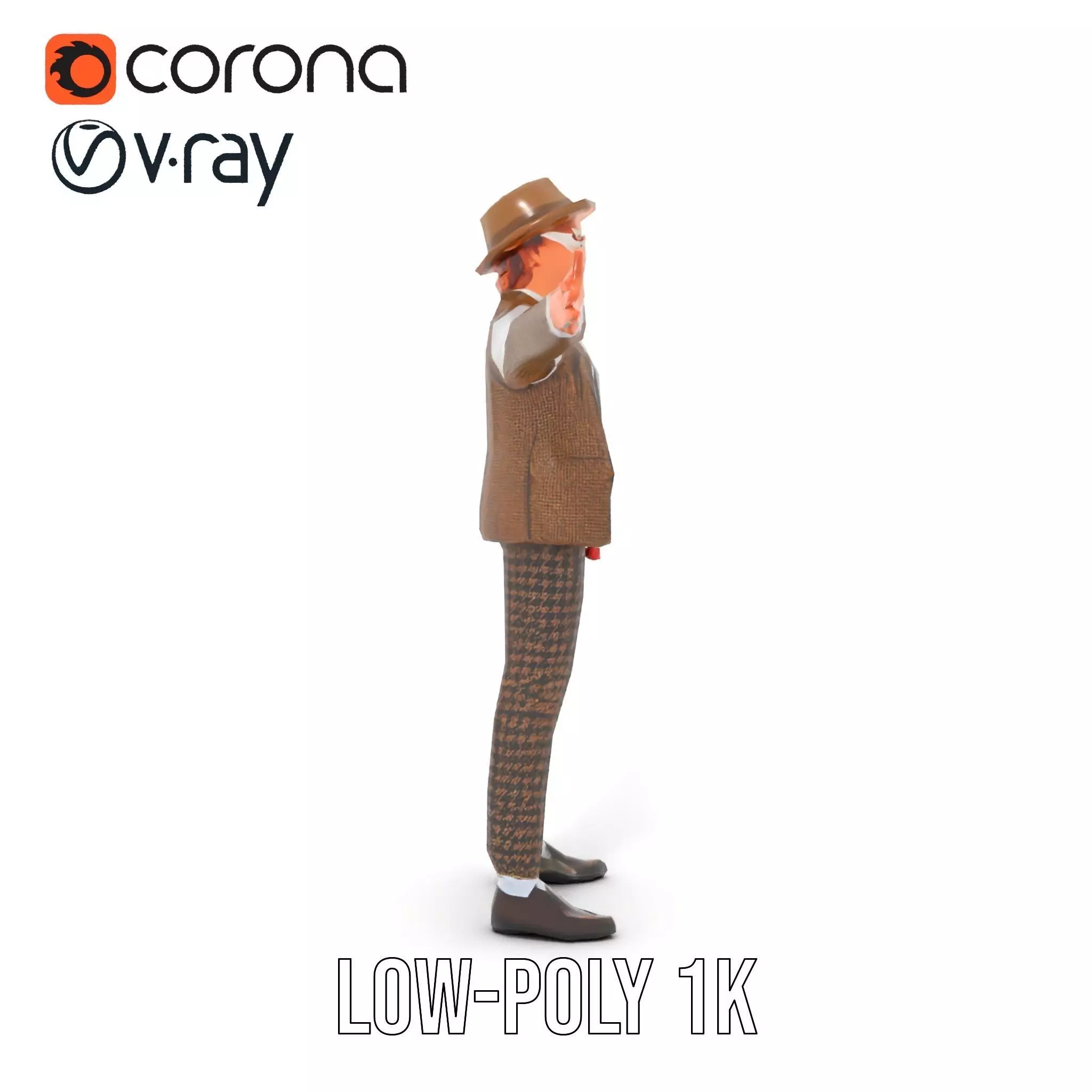 Plaid Suit Child model pack Low-poly 3D model_13