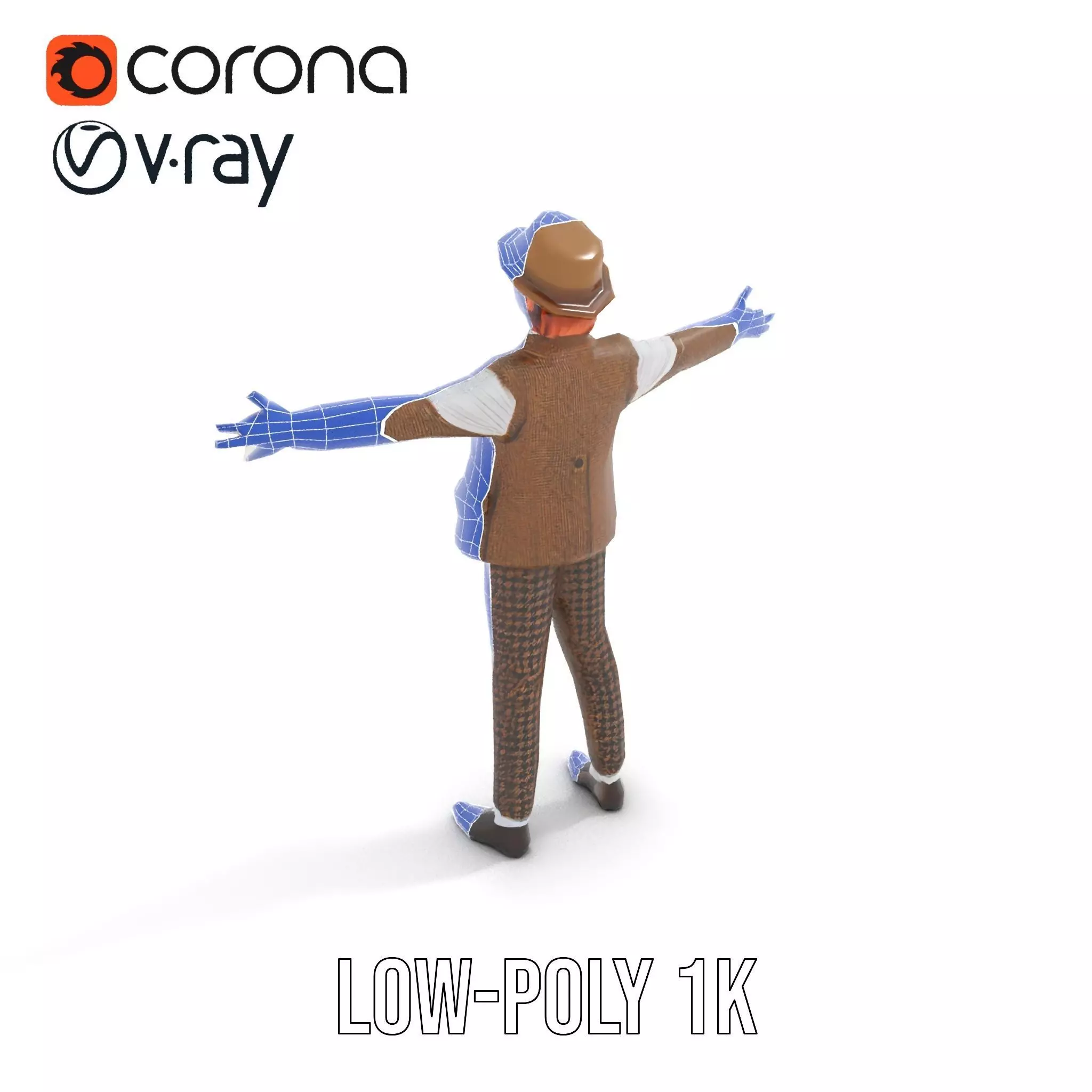 Plaid Suit Child model pack Low-poly 3D model_15