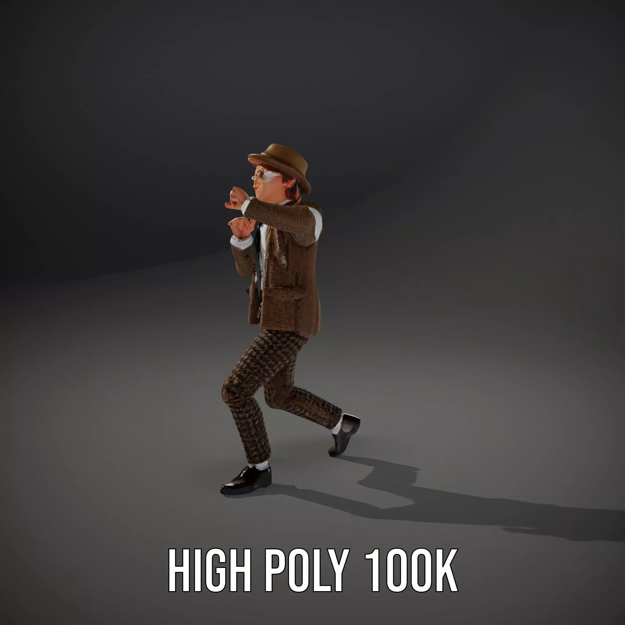 Plaid Suit Child model pack Low-poly 3D model_9