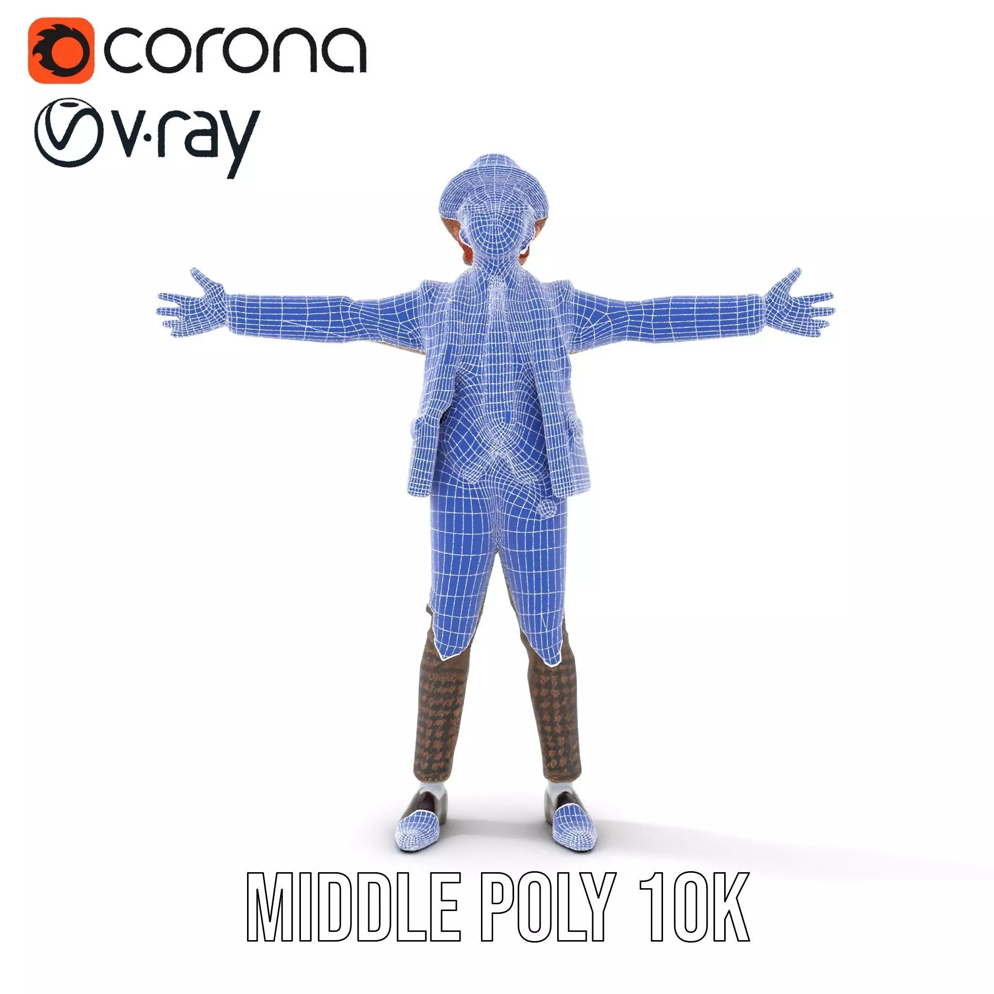 Plaid Suit Child model pack Low-poly 3D model_27