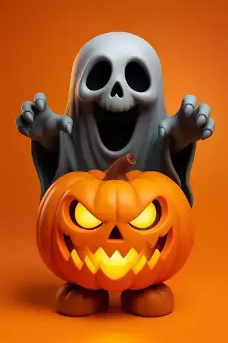 Spooky Ghost and Halloween 3D print model