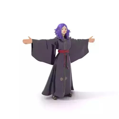 Purple Sorceress Robe model pack Low-poly 3D model