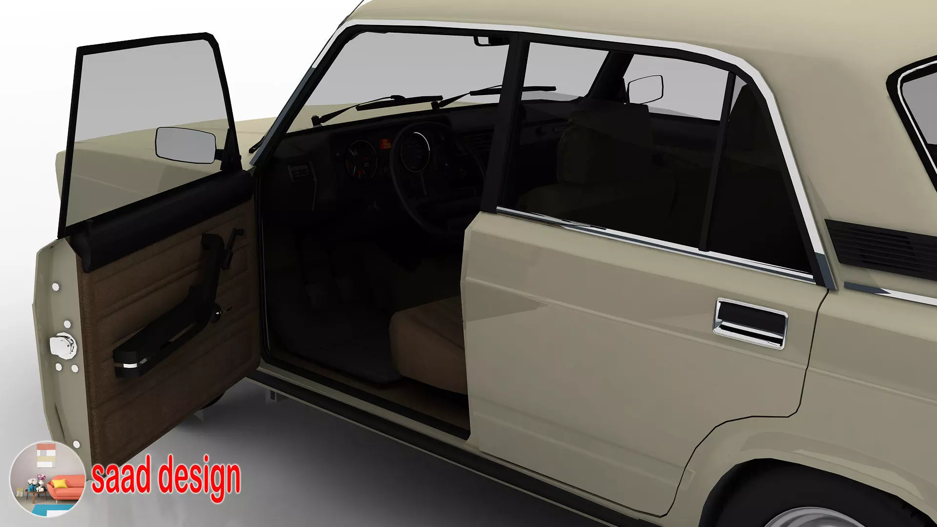 Vaz 2105 Egypt and Taxi and Army  3D model_30