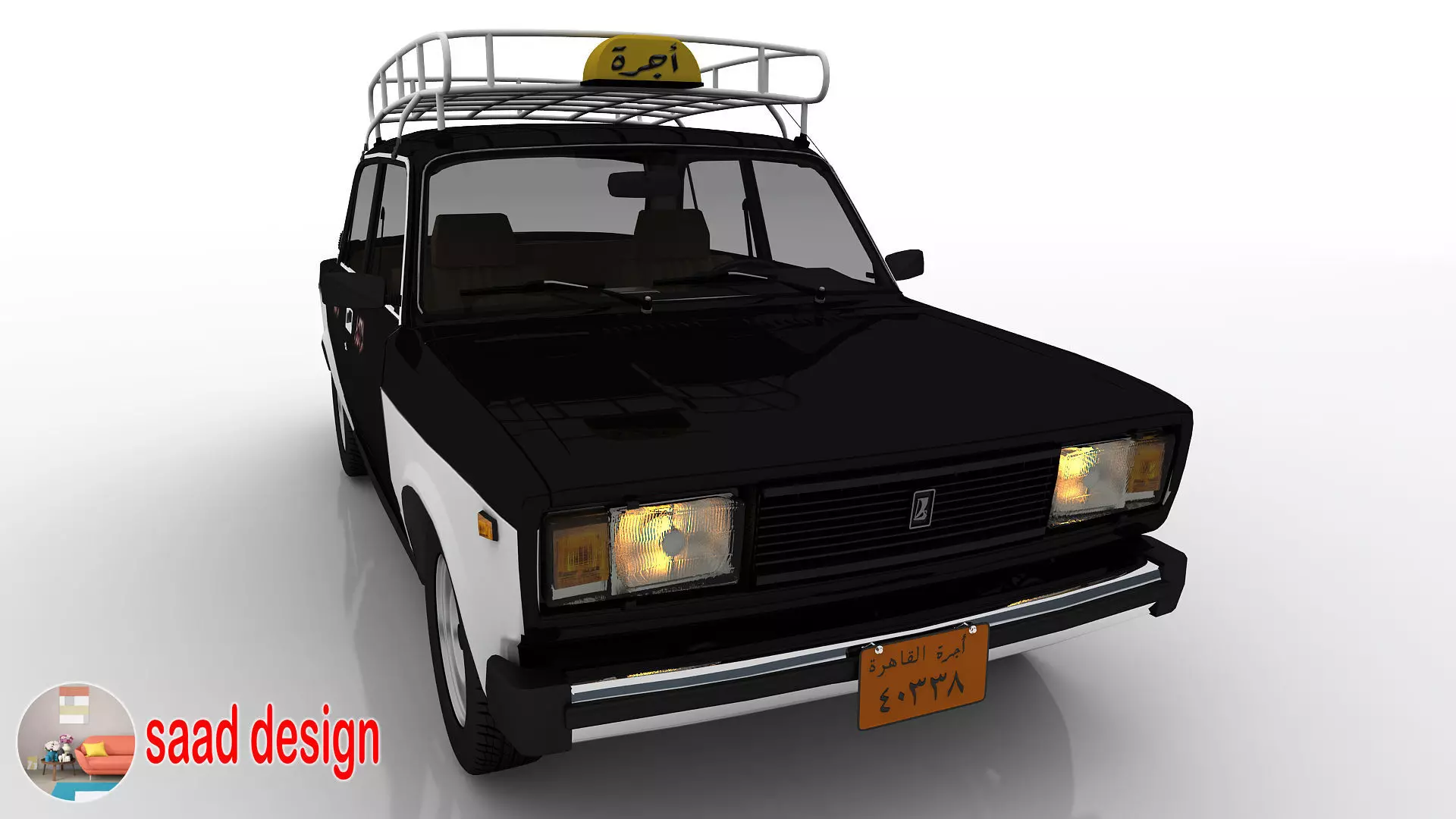 Vaz 2105 Egypt and Taxi and Army  3D model_21