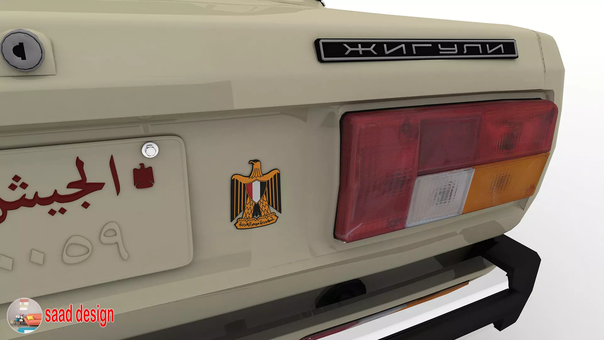 Vaz 2105 Egypt and Taxi and Army  3D model_6